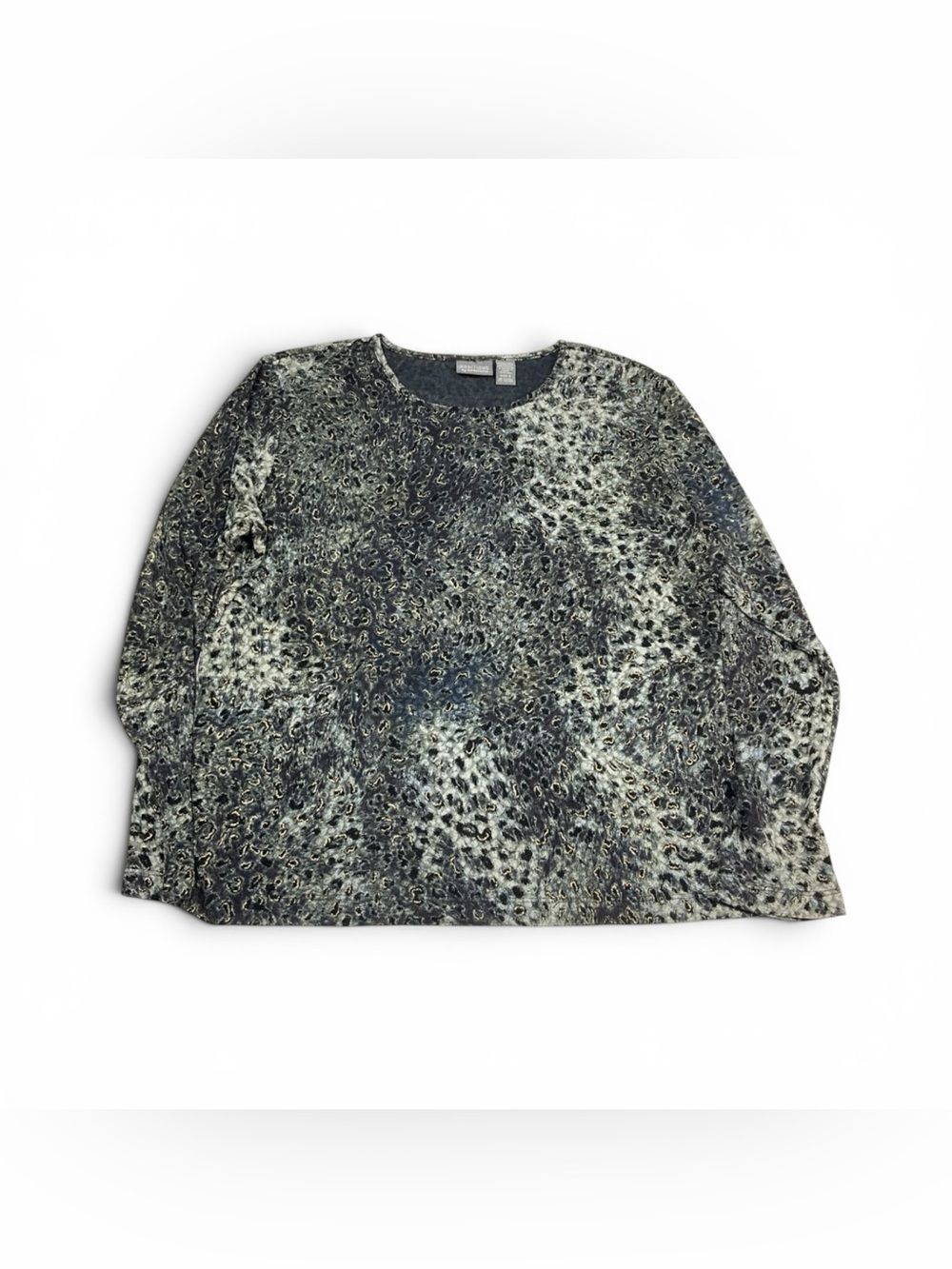 Chicos Blouse Abstract Animal Print Stretch Lightweight Relaxed Comfort Top 3 XL
